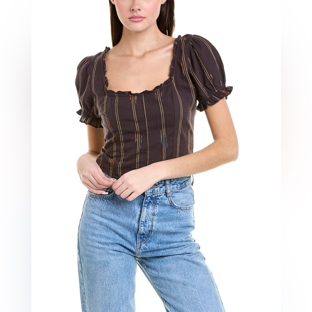 NWT Free People serotonin corset top in brown S